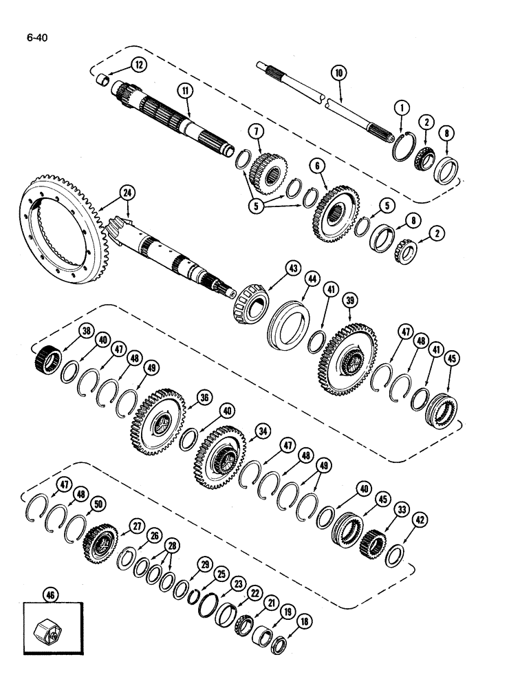 Схема запчастей Case IH 3394 - (6-40) - TRANSMISSION, PLANETARY OUTPUT (06) - POWER TRAIN