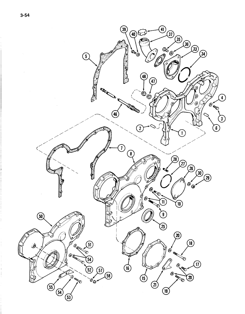 Схема запчастей Case IH 4894 - (3-54) - TIMING GEAR COVER 674 CUBIC INCH DIESEL ENGINE (03) - FUEL SYSTEM