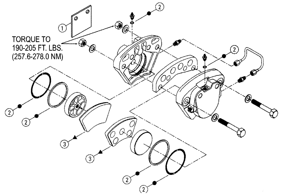 Схема запчастей Case IH SPX4260 - (04-045) - BRAKE CALIPER ASSEMBLY Suspension & Frame