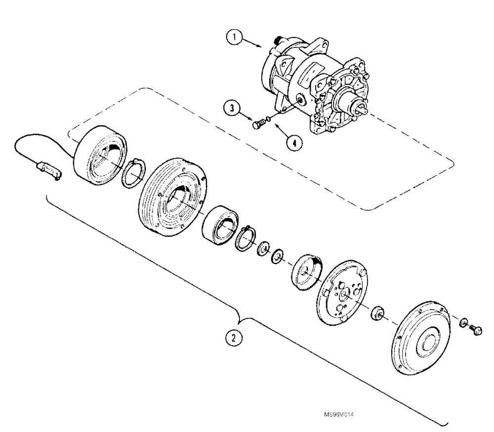 Схема запчастей Case IH 3210 - (03-005) - A/C COMPRESSOR ASSEMBLY (01) - ENGINE