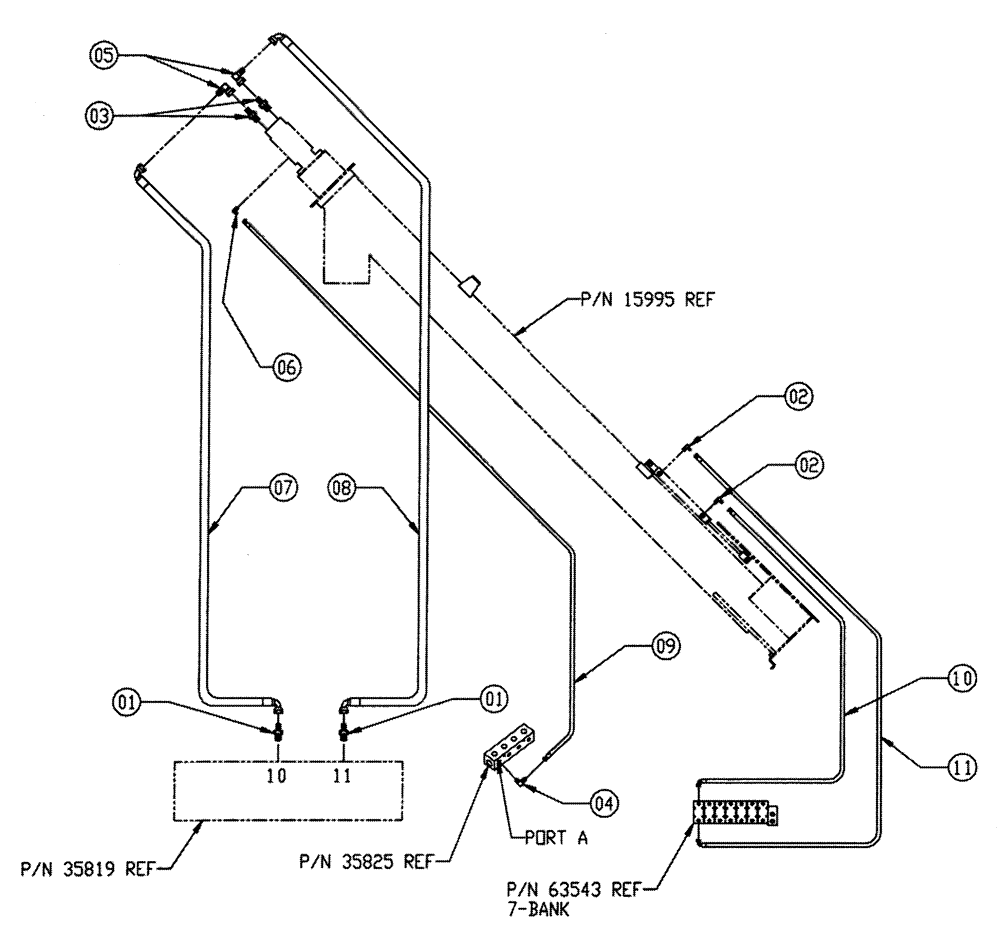 Схема запчастей Case IH FLEX-AIR - (06-006) - AUGER HYD GROUP, 8" Hydraulic Plumbing