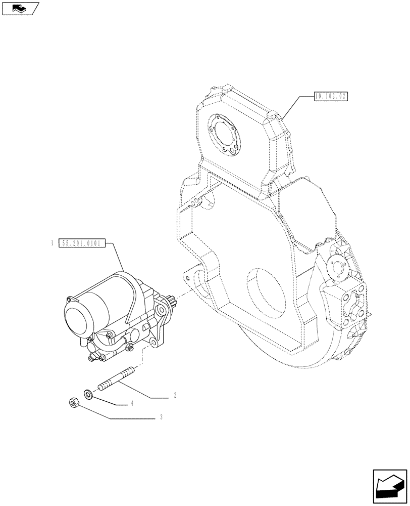 Схема запчастей Case IH F3AFE613A A005 - (55.201.01) - STARTER MOTOR (99488641) (55) - ELECTRICAL SYSTEMS