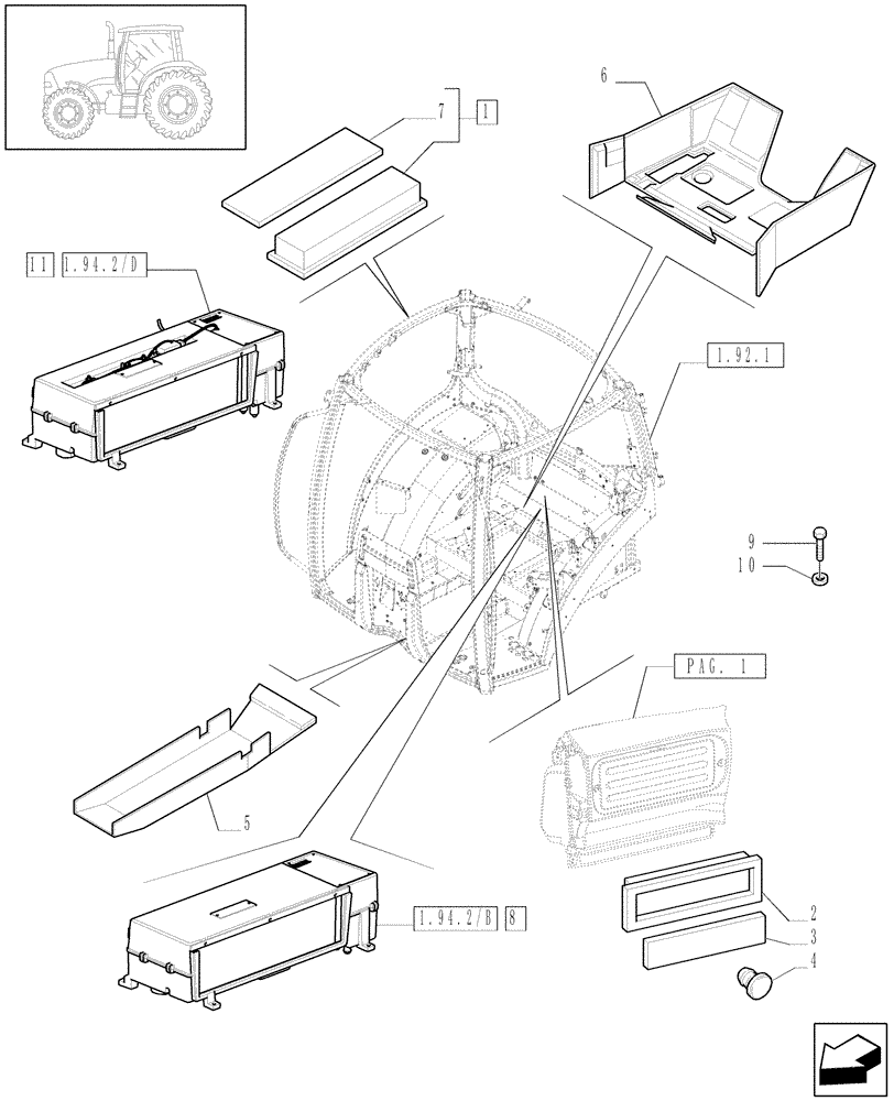 Схема запчастей Case IH PUMA 195 - (1.94.2[03]) - HEATING/AIR CONDITIONING - HEATER-AIR CONDITIONER AND RELATED PARTS - C6481 (10) - OPERATORS PLATFORM/CAB