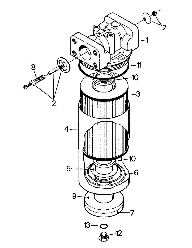 Схема запчастей Case IH KR-1225 - (08-10) - OIL FILTER ASSEMBLY (07) - HYDRAULICS