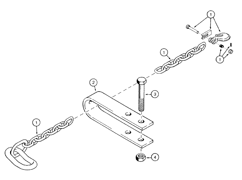 Схема запчастей Case IH 485 - (9-15) - SAFETY CHAIN (09) - CHASSIS/ATTACHMENTS