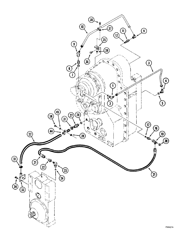 Схема запчастей Case IH 9350 - (6-120) - TRANSMISSION LUBRICATION, TRANSMISSION TO PTO TRANSFER CASE, POWER SHIFT TRACTOR (06) - POWER TRAIN