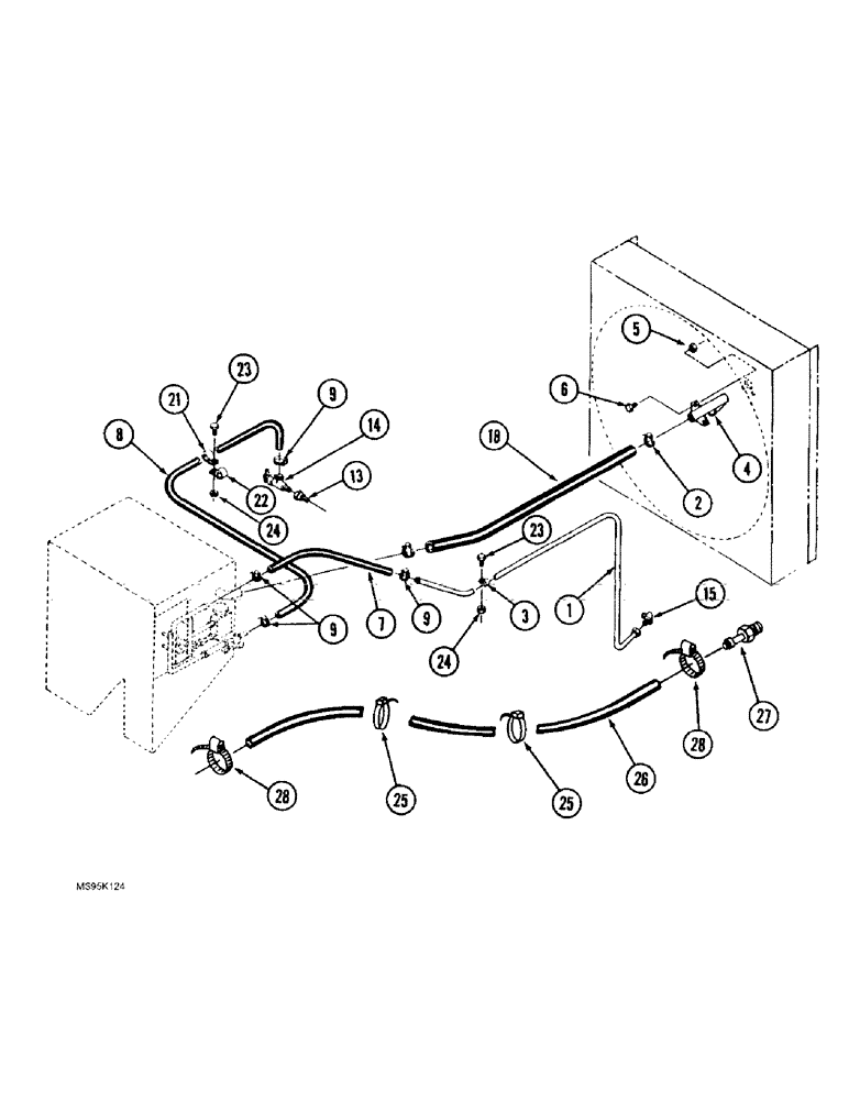 Схема запчастей Case IH 9310 - (9-094) - HEATER PLUMBING (09) - CHASSIS/ATTACHMENTS