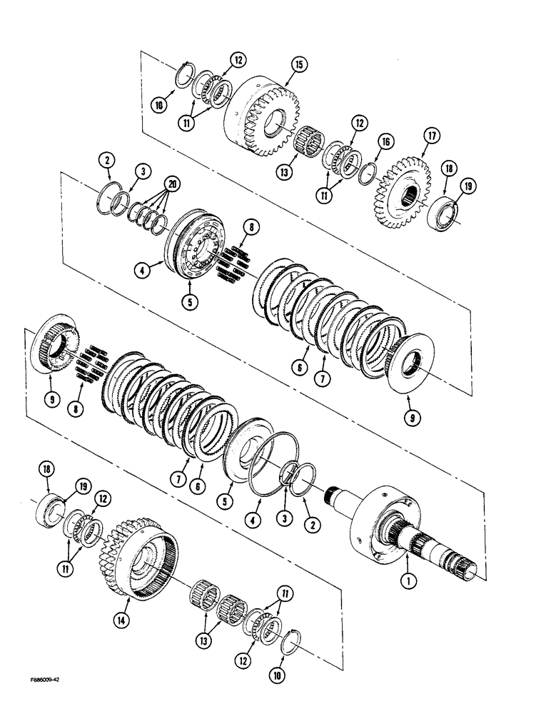 Схема запчастей Case IH STEIGER - (6-18) - TRANSMISSION, 7 INCH CLUTCH PACK, SECOND (06) - POWER TRAIN