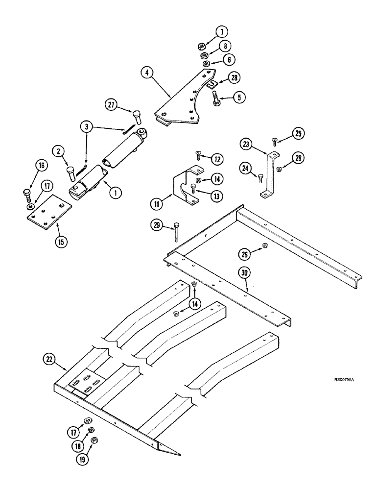 Схема запчастей Case IH 1680 - (9E-26) - UNLOADER, SWING CYLINDER SUPPORTS (17) - GRAIN TANK & UNLOADER