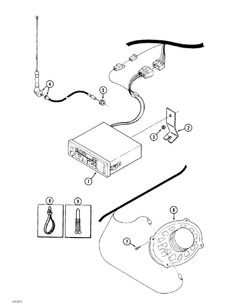 Схема запчастей Case IH 9390 - (4-56) - RADIO AND SPEAKERS (04) - ELECTRICAL SYSTEMS