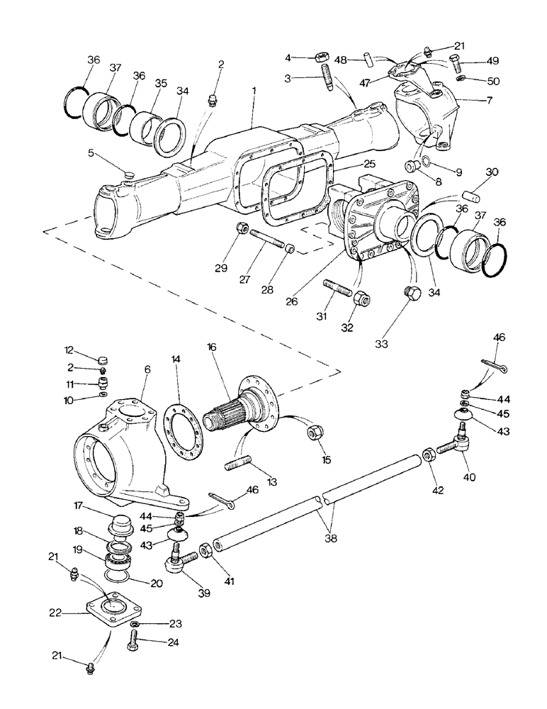 Схема запчастей Case IH 1290 - (G-07) - FRONT AXLE HOUSING, MFD CARRARO AXLE (04) - FRONT AXLE