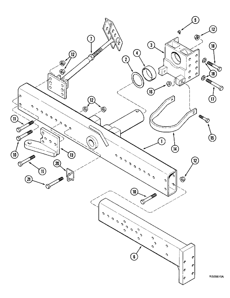 Схема запчастей Case IH 1680 - (5-68) - STEERING AXLE AND EXTENSIONS, POWER GUIDE AXLE, P.I.N. JJC0044001 AND AFTER (04) - STEERING