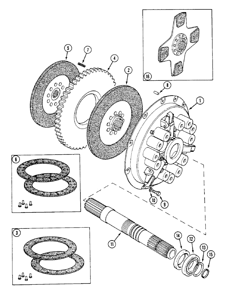 Схема запчастей Case IH 1294 - (6-126) - CONTINUOUS CLUTCH ASSEMBLY (06) - POWER TRAIN