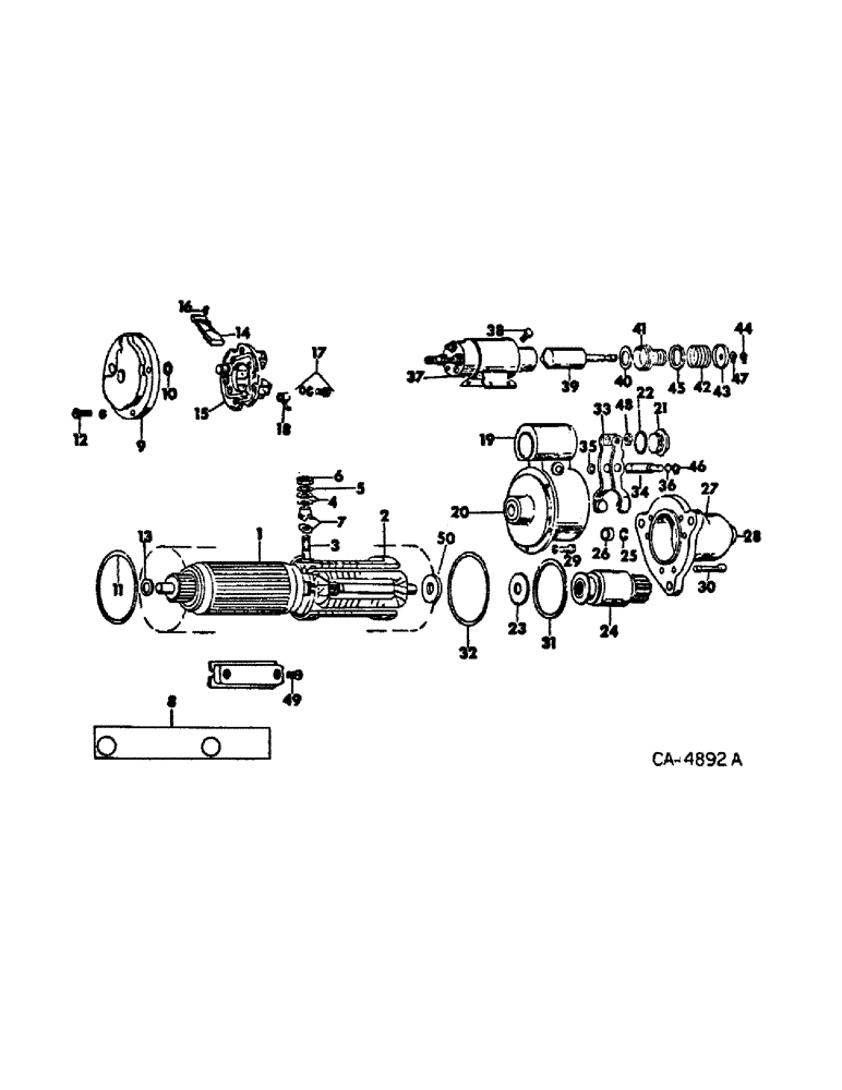 Схема запчастей Case IH 815 - (08-20) - ELECTRICAL, CRANKING MOTOR, DELCO-REMY, COMBINE W/DIESEL ENGINE, SERIAL NO.19001 & ABOVE (06) - ELECTRICAL