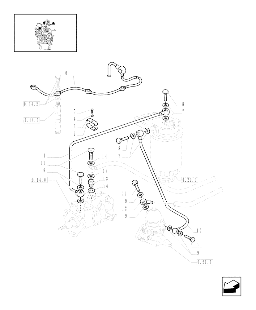 Схема запчастей Case IH JX75 - (0.20.3/04) - FUEL LINES (AFTER S/N 13287) (01) - ENGINE