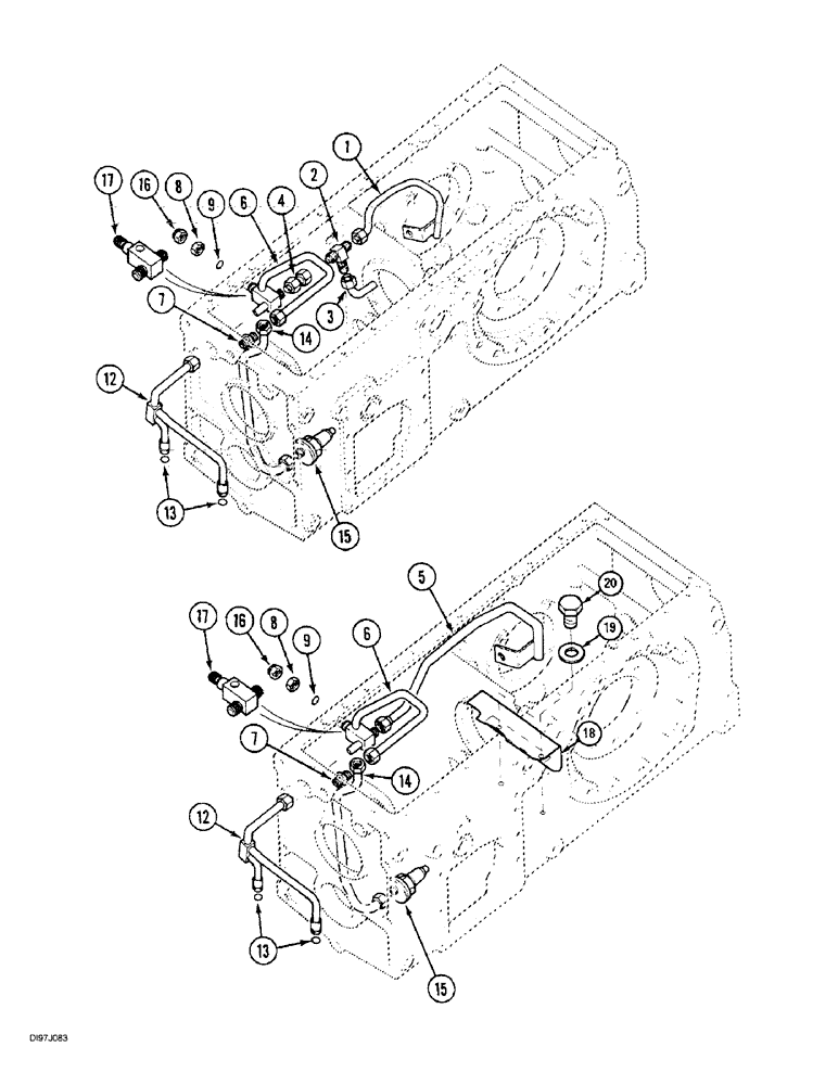 Схема запчастей Case IH 3220 - (6-036) - TRANSMISSION LUBRICATION SYSTEM, 2 WHEEL DRIVE TRACTORS (06) - POWER TRAIN