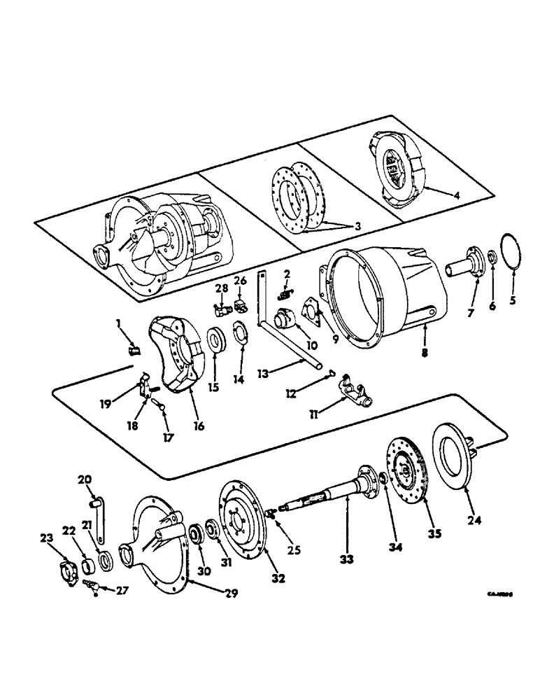 Схема запчастей Case IH 615 - (07-10) - DRIVE TRAIN, CLUTCH AND CLUTCH HOUSING Drive Train