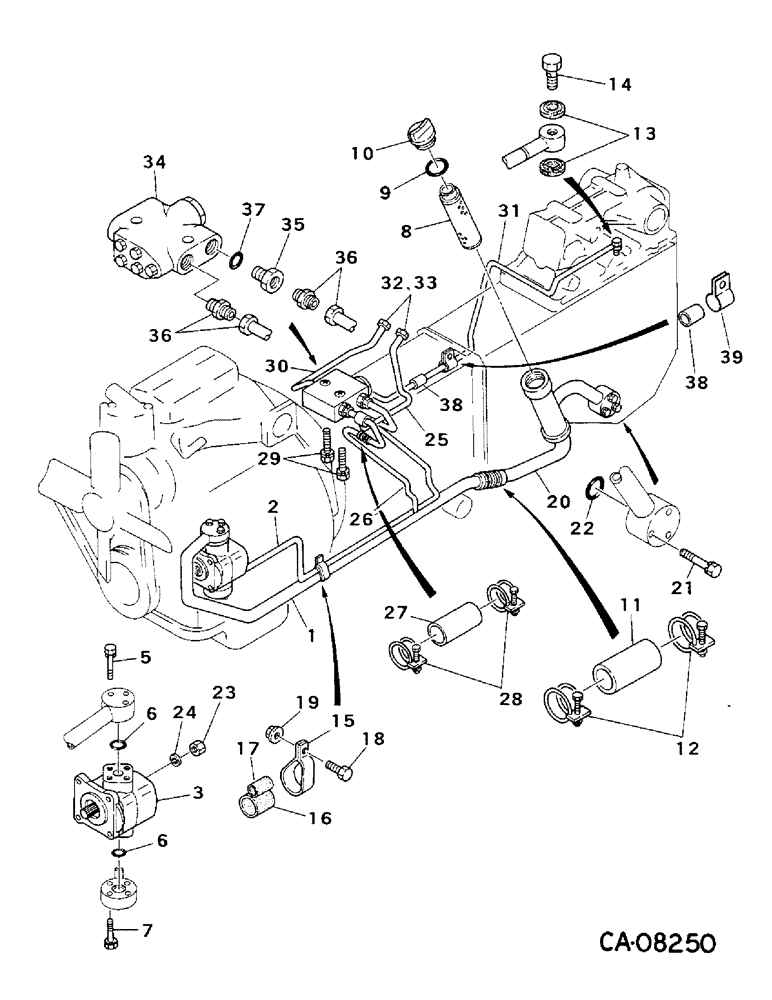 Схема запчастей Case IH 254 - (10-07) - HYDRAULICS, HYDRAULIC SUPPLY, WITH POWER STEERING, CONSTANT MESH GEAR TRANSMISSION (07) - HYDRAULICS