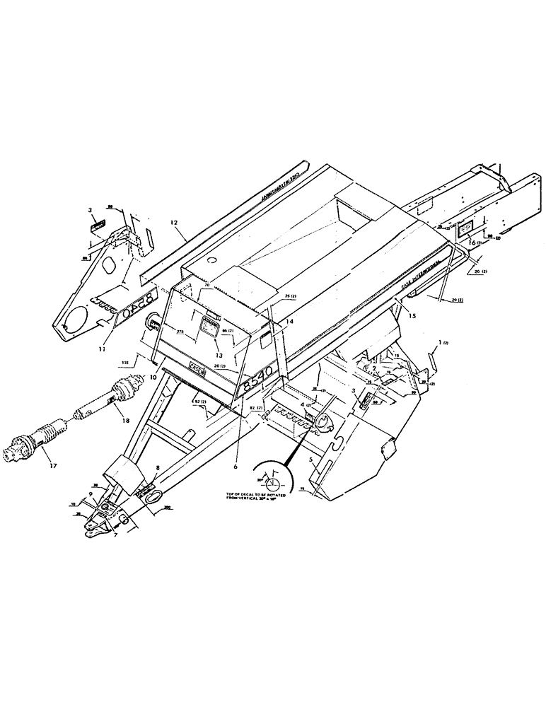 Схема запчастей Case IH 8540 - (58) - DECAL LOCATION DIAGRAM Decals & Attachments