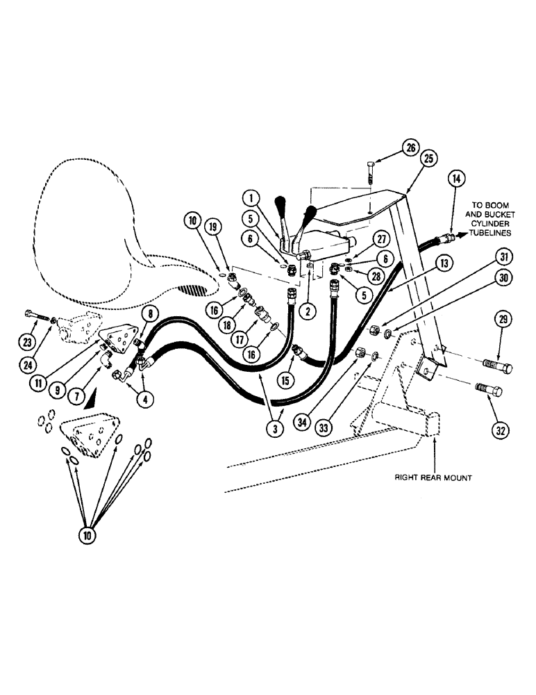 Схема запчастей Case IH 7QA - (8-18) - CONTROL HYDRAULICS, 7QA LOADER (08) - HYDRAULICS