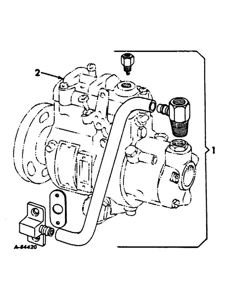 Схема запчастей Case IH 504 - (062) - FUEL SYSTEM, FUEL RETURN BY-PASS SYSTEM, FOR ROOSA MASTER INJECTION PUMPS (02) - FUEL SYSTEM