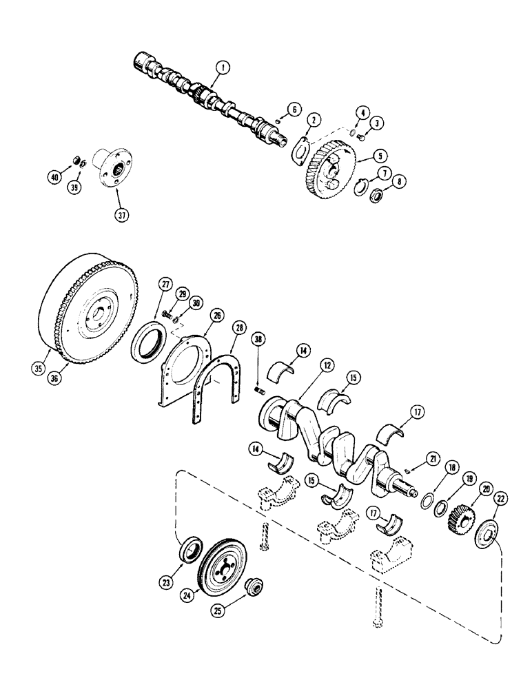 Схема запчастей Case IH 1150 - (142) - CAMSHAFT, 159 SPARK IGNITION ENGINE (10) - ENGINE