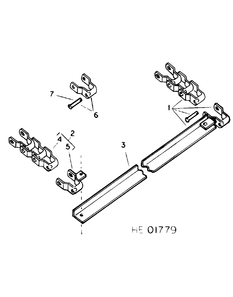 Схема запчастей Case IH 555 - (A-40) - APRON CHAIN, PINTLE TYPE, 530, 540, 550 AND 555 MODELS 