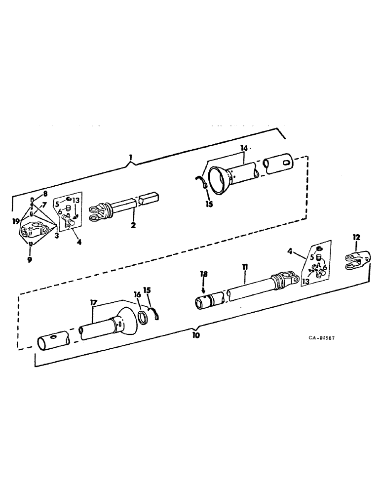 Схема запчастей Case IH 2400 - (B-09) - UNIVERSAL JOINT DRIVE (31) - IMPLEMENT POWER TAKE OFF