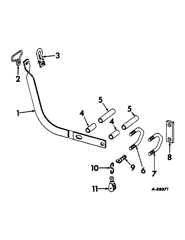 Схема запчастей Case IH 184 - (A-45) - UNIVERSAL MARKER ADAPTING UNIT, USED WITH 268, 468, 465A CULTIVATORS & F-656 TRACTOR 