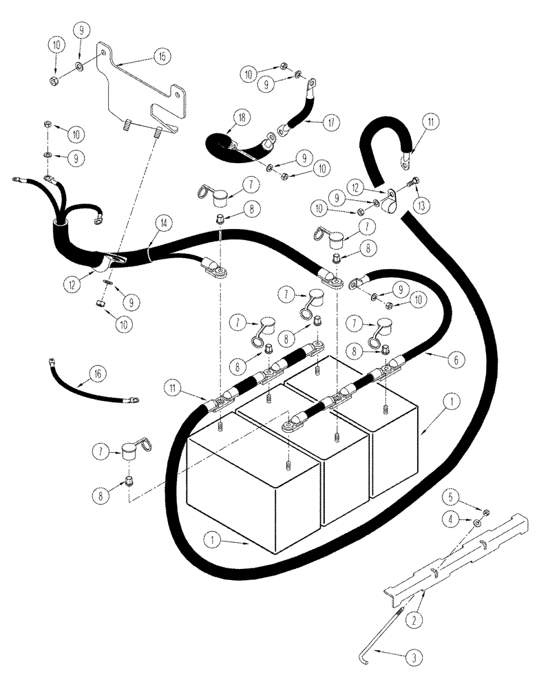 Схема запчастей Case IH STX440 - (04-15) - BATTERIES QUADTRAC TRACTOR (04) - ELECTRICAL SYSTEMS