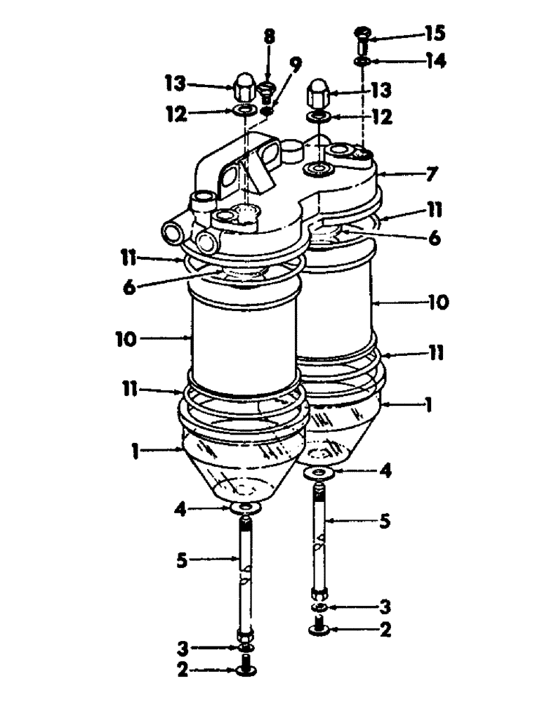 Схема запчастей Case IH 375 - (D-17) - D206 DIESEL ENGINE, FUEL FILTER, DUAL, ENGINE SERIAL NUMBER DF2D202070 AND SINCE (01) - ENGINE