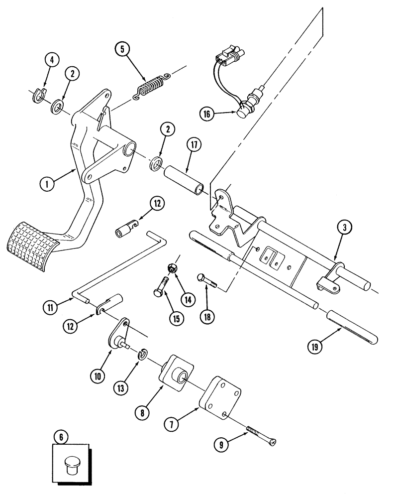 Схема запчастей Case IH STX425 - (06-01) - CLUTCH PEDAL, POWER SHIFT TRANSMISSION (06) - POWER TRAIN