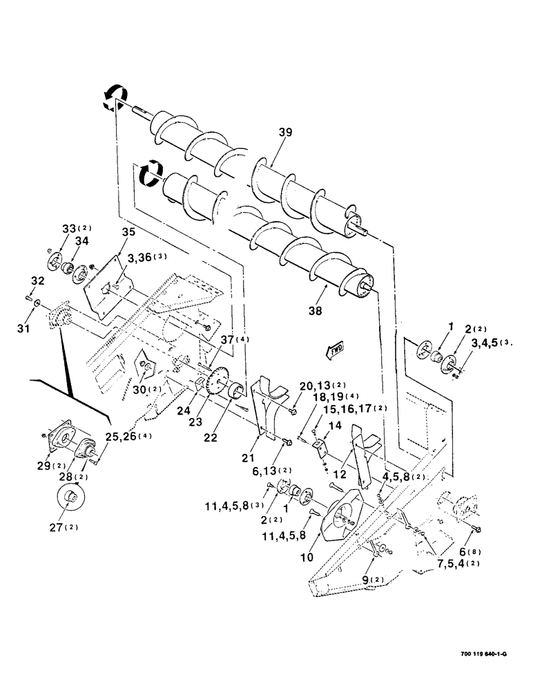 Схема запчастей Case IH 8380 - (6-02) - AUGER AND REEL MOUNTING, LEFT, ASSEMBLY (09) - CHASSIS