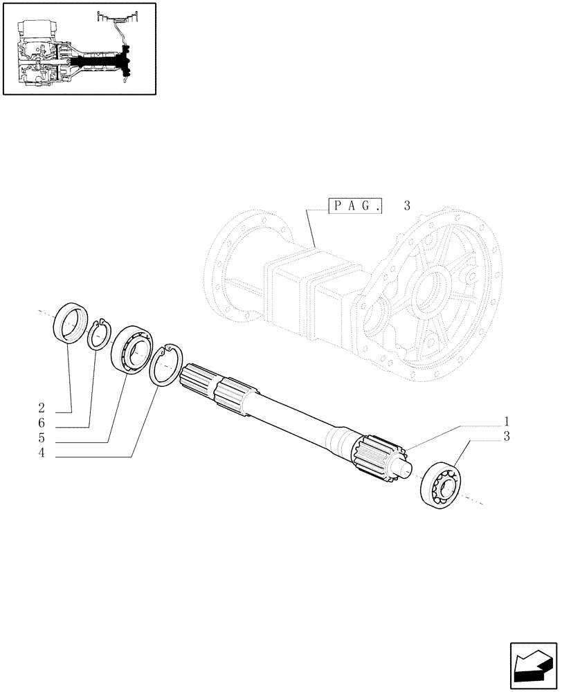 Схема запчастей Case IH JX95 - (1.48.1[01]) - SIDE REDUCER GEARINGS - PINION AND BEARINGS (05) - REAR AXLE