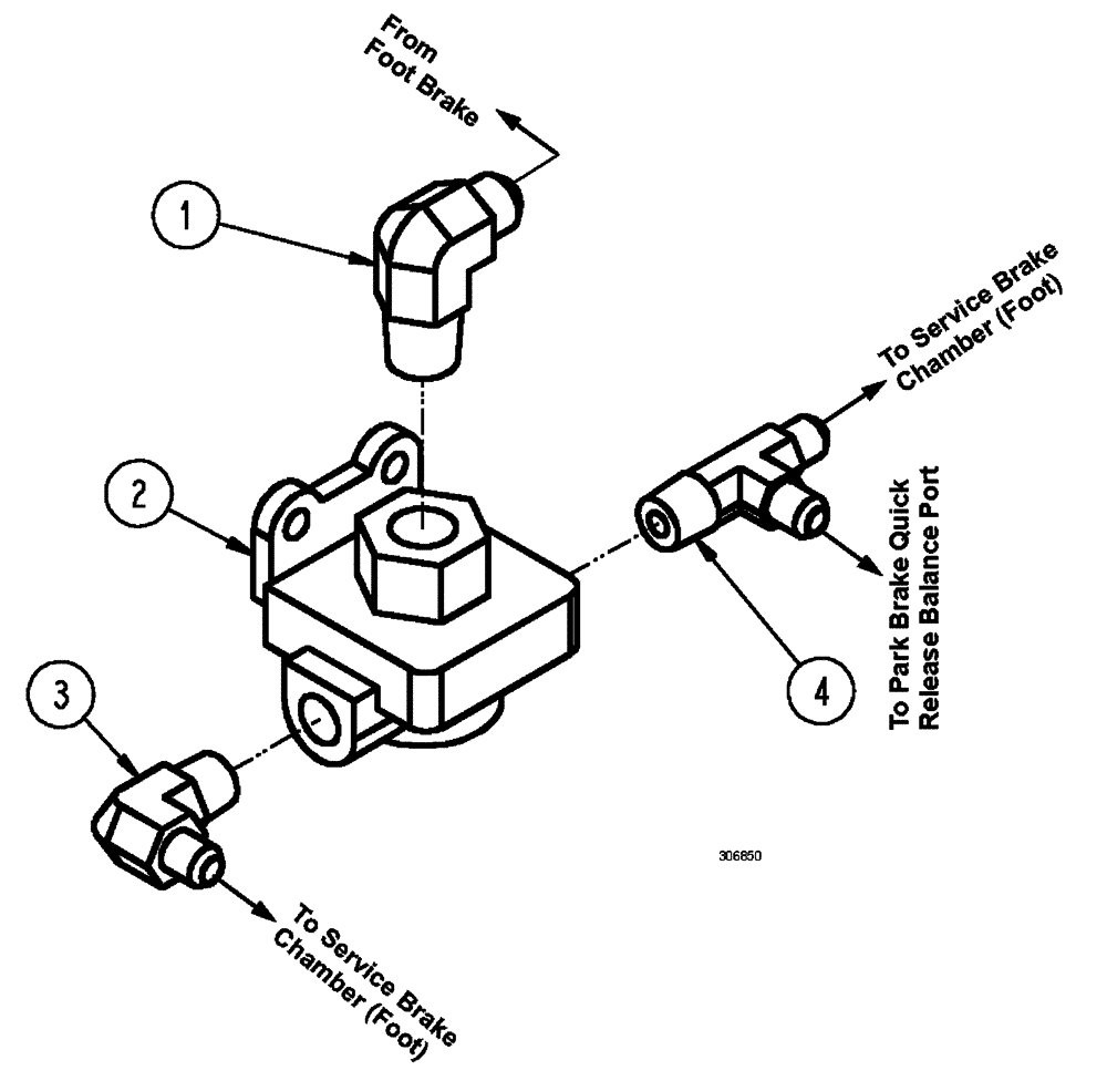 Схема запчастей Case IH FLX3510 - (07-010) - QUICK RELEASE, REAR BRAKE Pneumatics