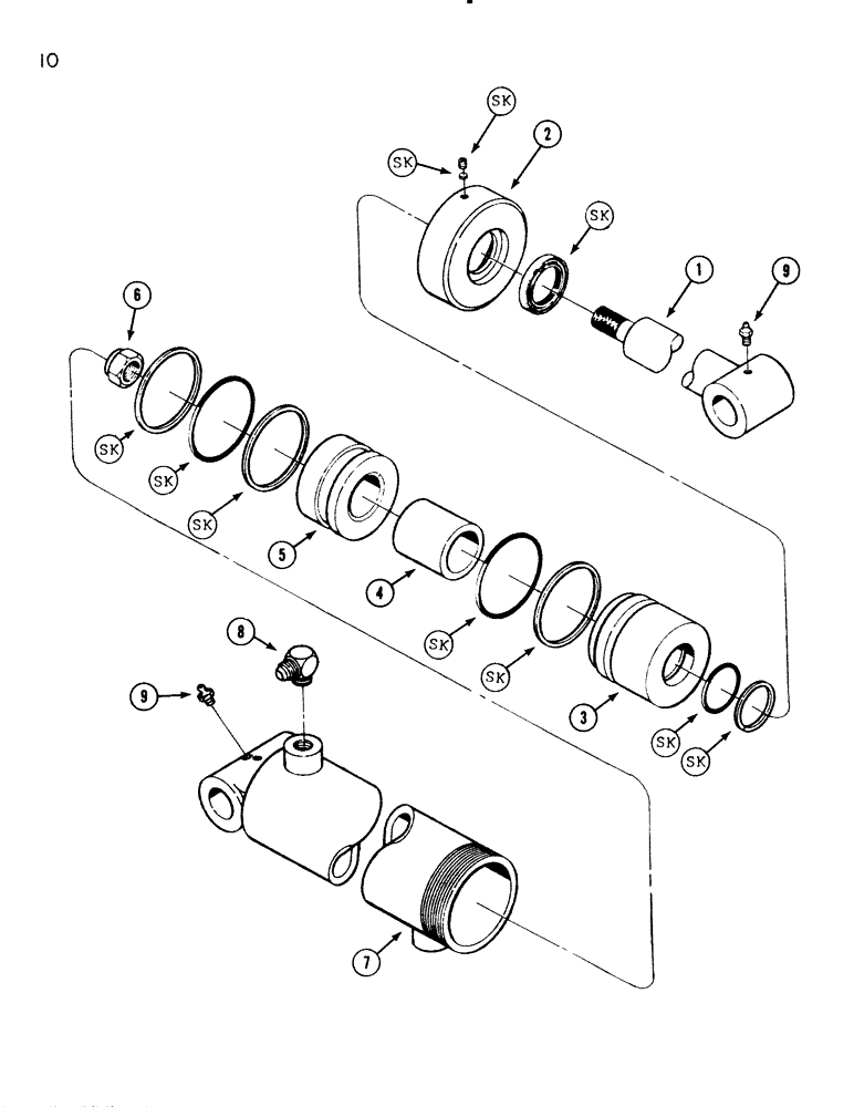 Схема запчастей Case IH 54L - (10) - CYLINDER LIFT (35) - HYDRAULIC SYSTEMS