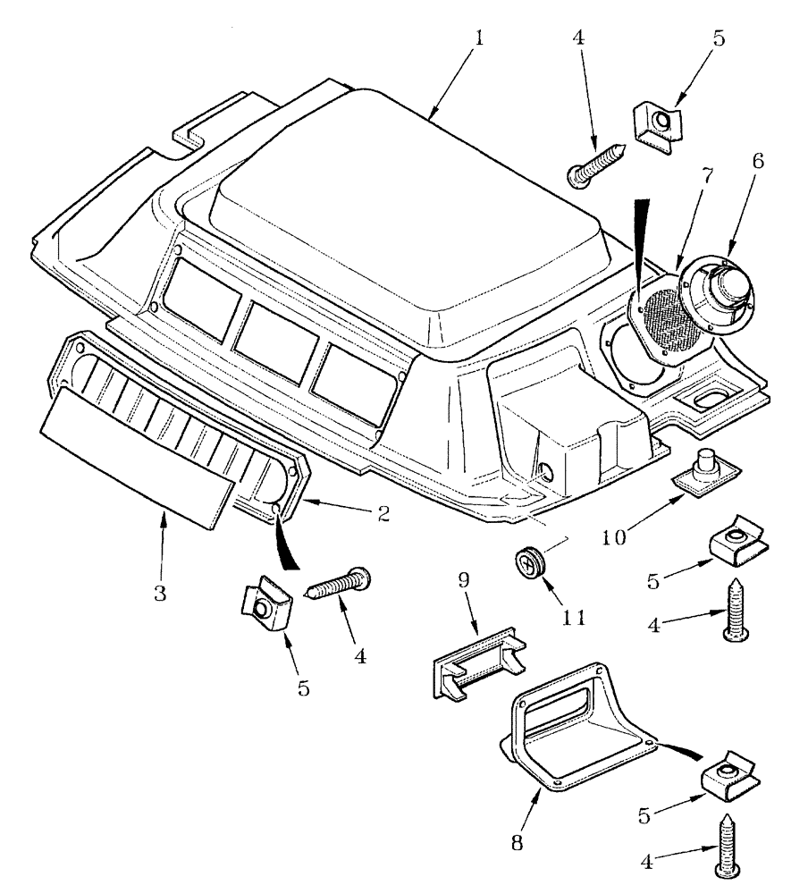 Схема запчастей Case IH AUSTOFT - (A03[07]) - CABIN HEADLINER Mainframe & Functioning Components