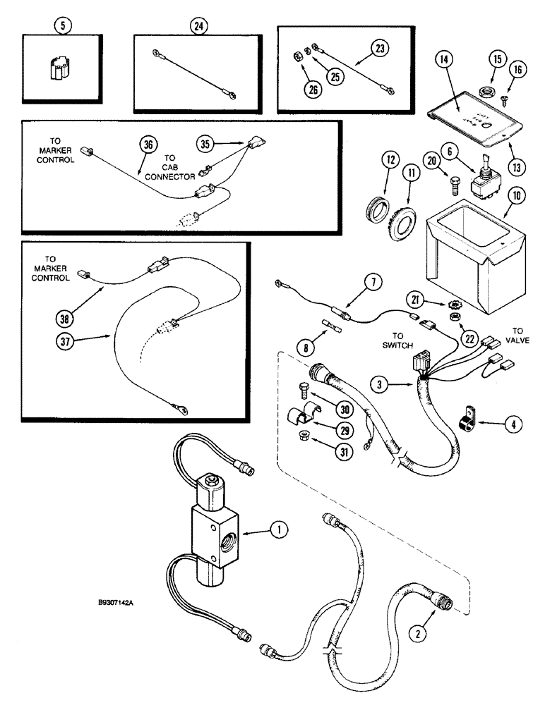 Схема запчастей Case IH 5400 - (4-08) - MARKER CONTROL ELECTRICAL SYSTEM, ELECTRONIC SELECTOR (04) - ELECTRICAL SYSTEMS