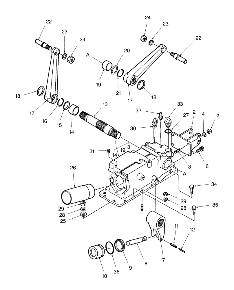 Схема запчастей Case IH DX34 - (07.01) - HYDRAULIC LIFT COVER & ARMS (07) - HYDRAULIC SYSTEM