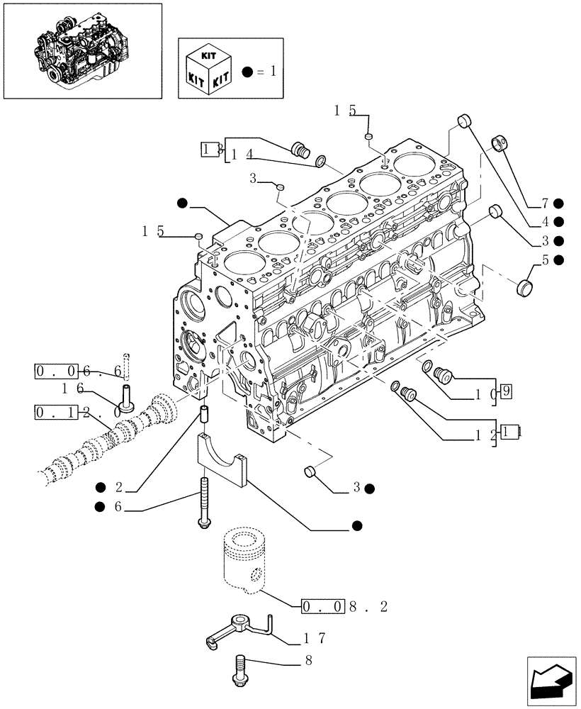 Схема запчастей Case IH F4HE9684D J102 - (0.04.0[01]) - CRANKCASE (504068995) 