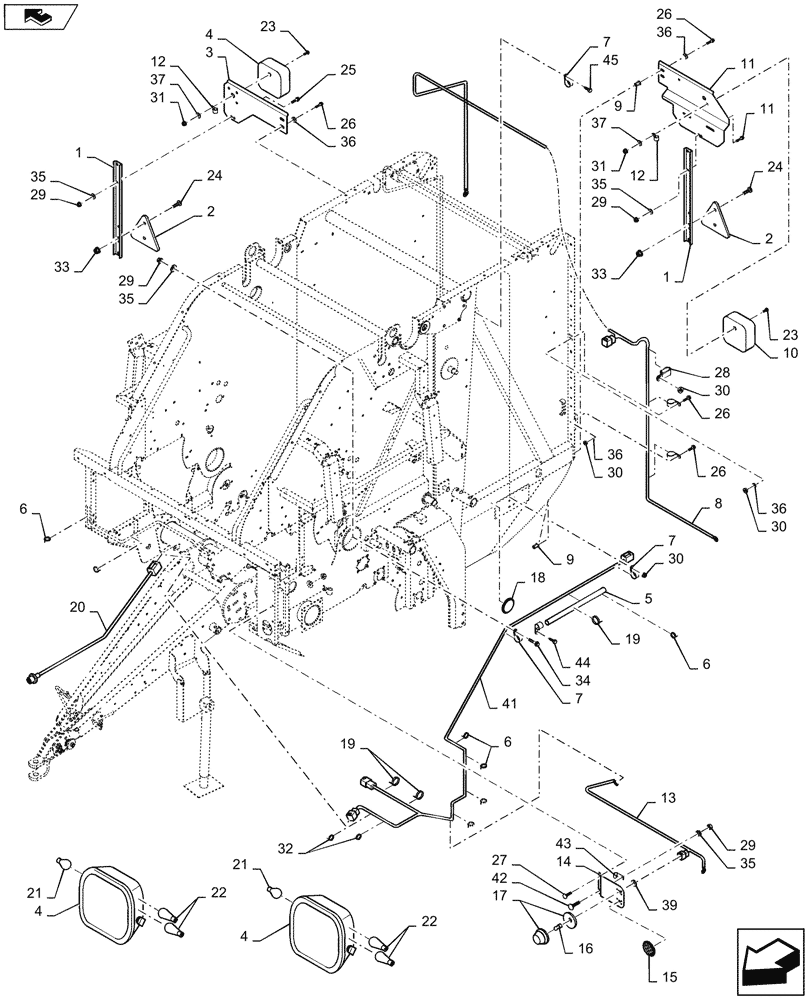 Схема запчастей Case IH RB454 - (06.12) - LIGHTING, EUROPE & R.O.W. (06) - ELECTRICAL SYSTEMS