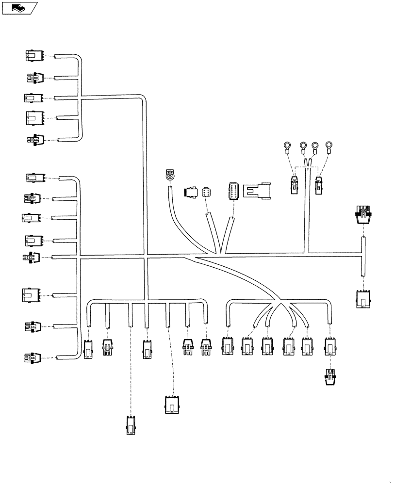 Схема запчастей Case IH 4420 - (12-058) - HARNESS, AIM COMMAND, REAR (06) - ELECTRICAL