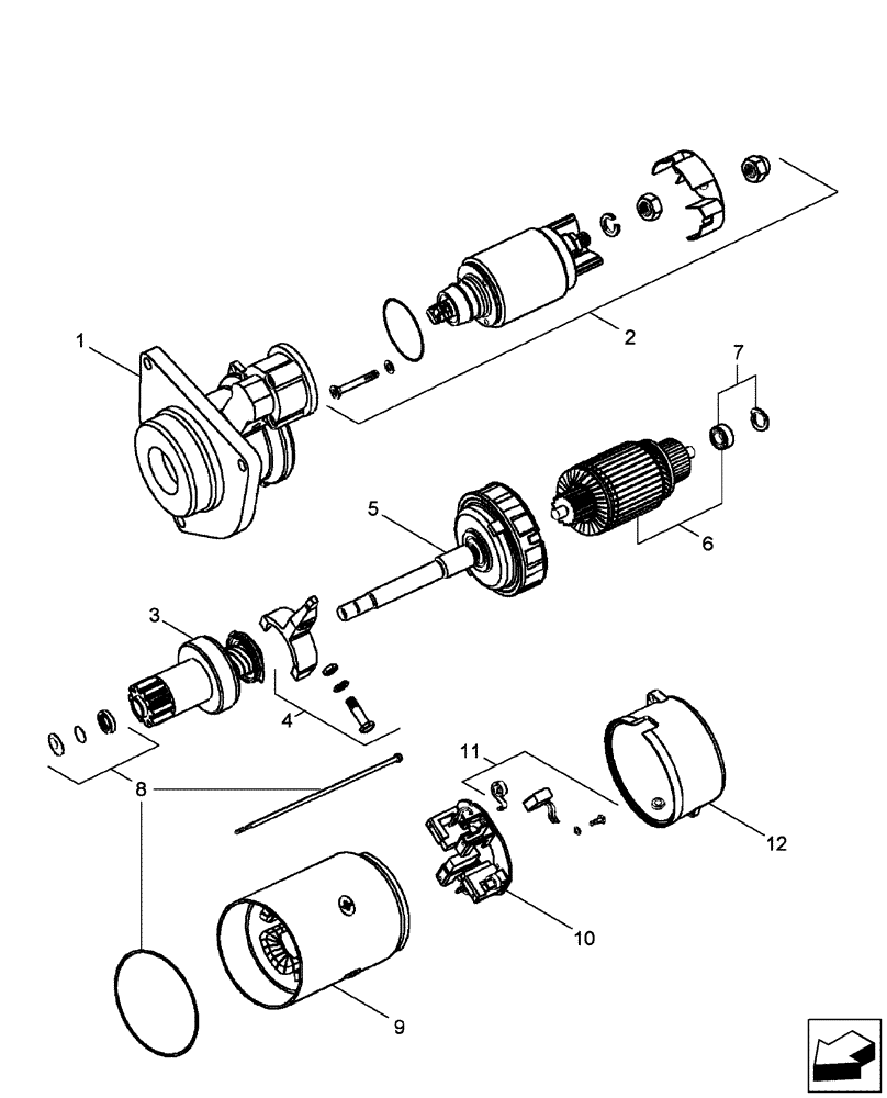 Схема запчастей Case IH 2577 - (55.201.01) - STARTER ASSY - ISKRA (55) - ELECTRICAL SYSTEMS