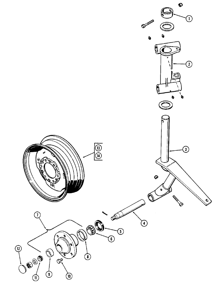 Схема запчастей Case IH 3300-SERIES - (17A) - FURROW AXLE AND WHEEL, TRAIL HITCH 