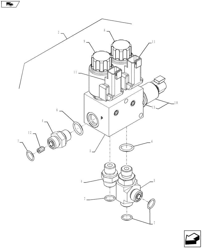 Схема запчастей Case IH 3016 - (88.035.01[02]) - DIA KIT, IN CAB HYDRAULIC FLOATATION, CONTROL VALVE ASSEMBLY (88) - ACCESSORIES