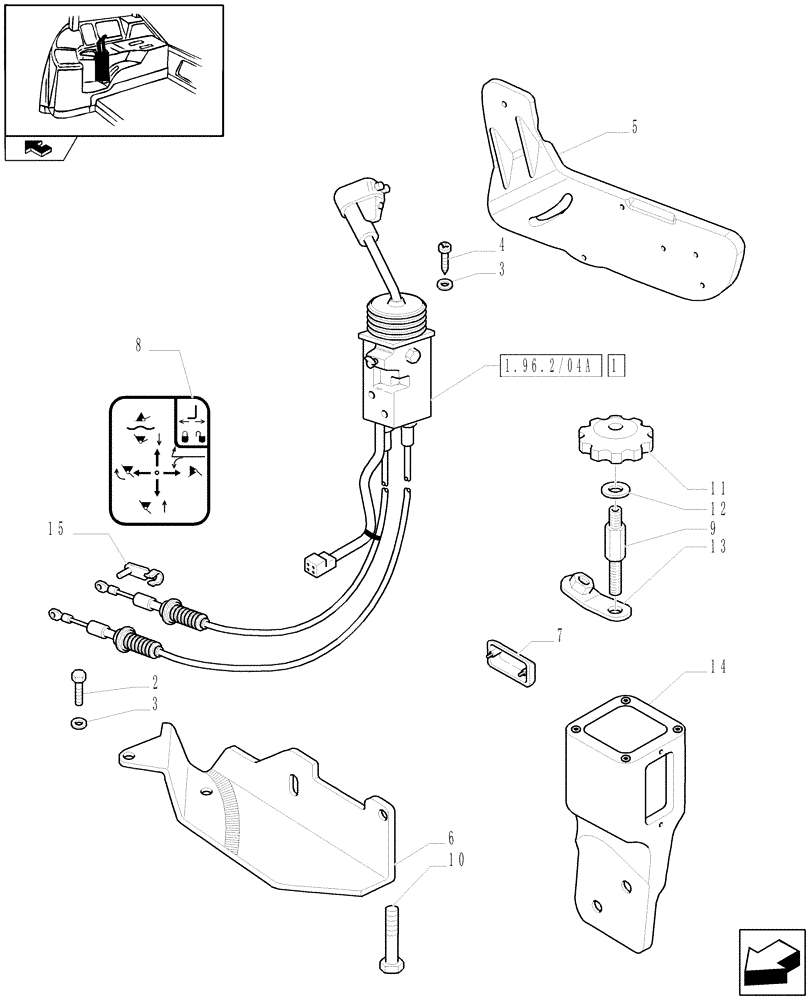 Схема запчастей Case IH PUMA 125 - (1.96.2/04) - EUROPEAN LOADER READY WITH 2 ELEMENTS MID MOUNT VALVES - JOYSTICK (VAR.332821) (10) - OPERATORS PLATFORM/CAB