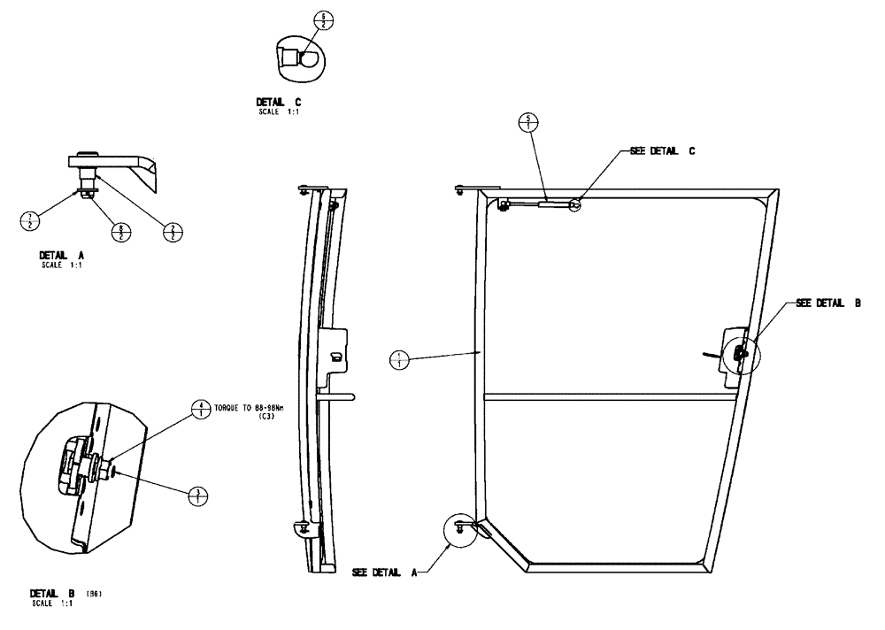 Схема запчастей Case IH FLX3010 - (01-020[01]) - DOOR GROUP (10) - CAB