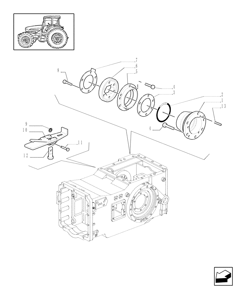 Схема запчастей Case IH MXU110 - (1.32.0) - BOXES, COVERS AND SUPPORTS (03) - TRANSMISSION