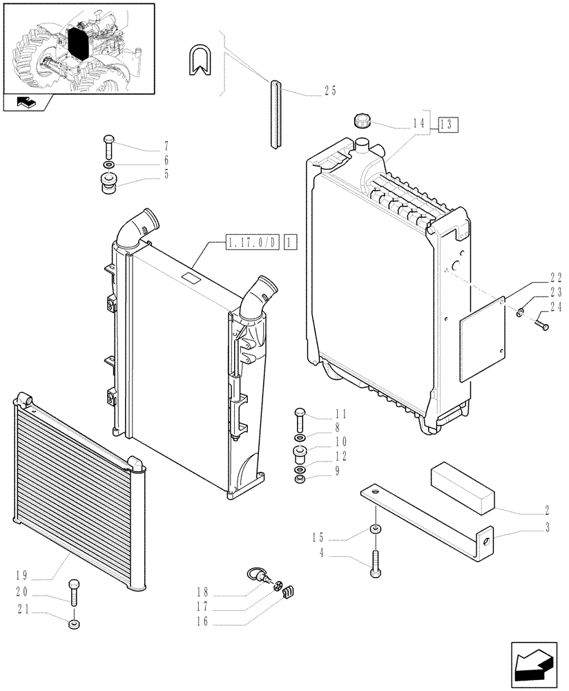 Схема запчастей Case IH PUMA 115 - (1.17.0[01D]) - RADIATOR, COOLING SYSTEM & RELATED PARTS - D6571 (02) - ENGINE EQUIPMENT