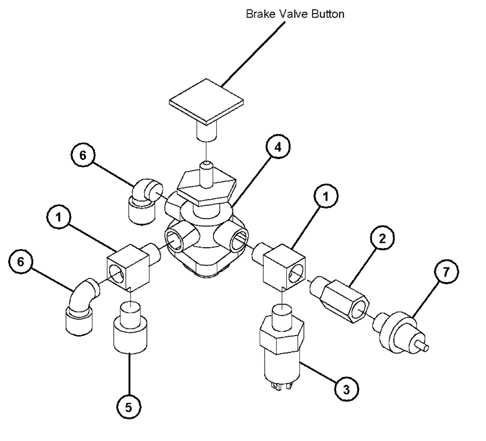 Схема запчастей Case IH FLX4375 - (07-006) - PARKING BRAKE VALVE GROUP Pneumatics